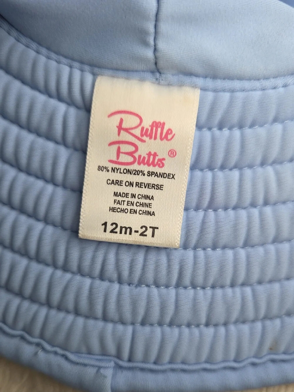 Ruffle Butts Periwinkle Blue Swimhat Sz 12 Months-2T